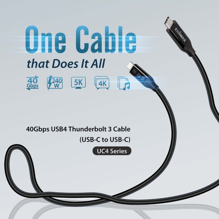 USB4/Thunderbolt3 Cable, 40G, 1meter, Type C to Type C  - 4