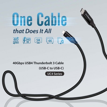 USB4/Thunderbolt3 Cable, 40G, 2 meter, Type C to Type C - 4