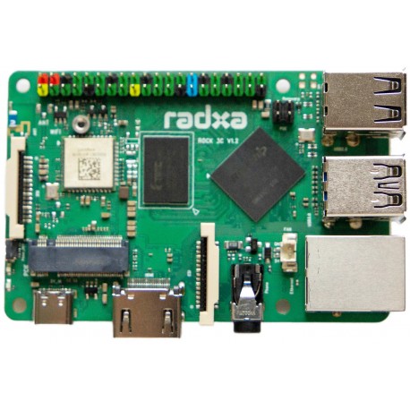 Vue de dessus platine Radxa ROCK 3 Model C - 2 GB Vue de dessus platine Radxa ROCK 3 Model C - 2 GB
