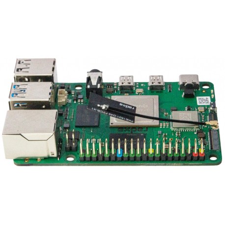 Vue de face de la platine Radxa Rock 4 Modèle C+ 4 GB Vue de face de la platine Radxa Rock 4 Modèle C+ 4 GB