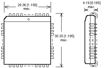 Dimensions Adaptateur DIL48/PLCC84 ZIF MCS196-2