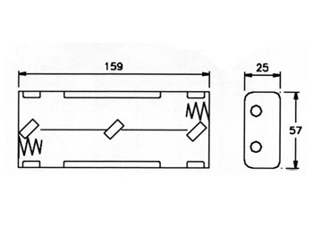 Coupleur de 6 piles C (LR14) - Contacts pression