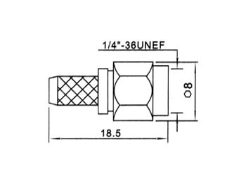 Connecteur SMA mâle à sertir pour câble RG174/U