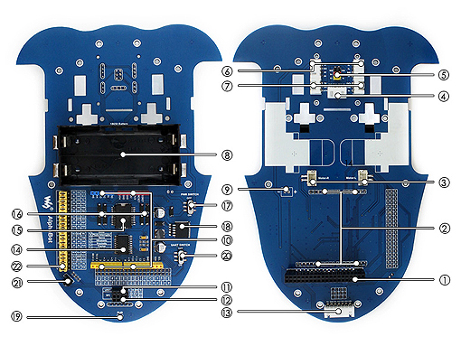 Détail de la base Alphabot