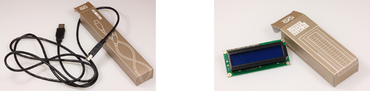 Le câble USB et l'afficheur du Starter-Kit Arduino™ en Français