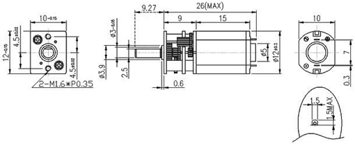 Dimensions du moteur