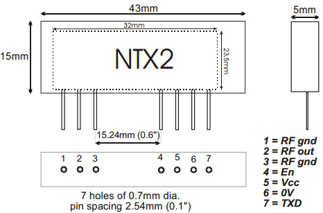 Dimensions du NTX2-434