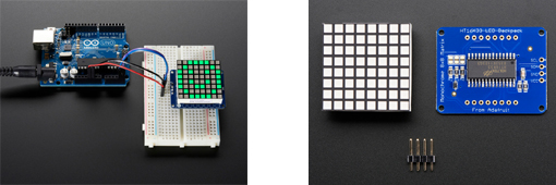 Exemple d'utilisation de la matrice à leds verte à commande I2C