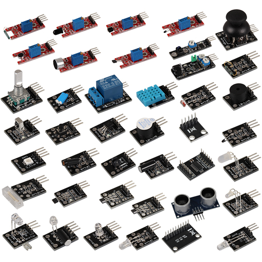 Détail des 40 capteur du starter kit SENSX40 pour Raspberry Pi3 B+