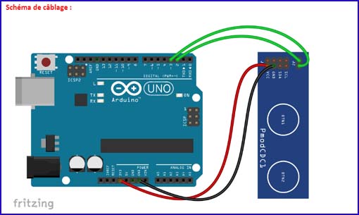 Raccordement du module à l'arduino™