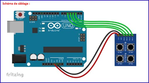 Raccordement du module à l'arduino™