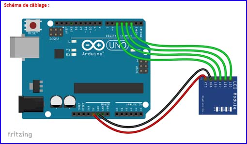 Raccordement du module à l'arduino™