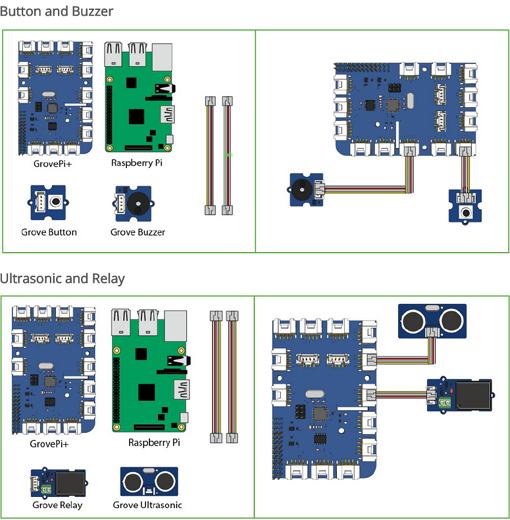 Exemples d'applications du pack Grove Pi+