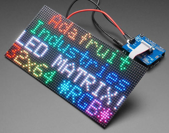 Exemple d'application de la platine Shield Matrix RGB pour Arduino