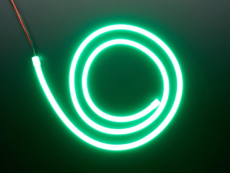 Flexible néon vert en silicone à leds