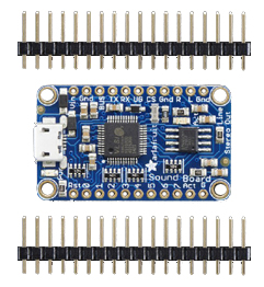 Détail de la platine Adafruit Audio FX Mini Sound Board - WAV/OGG Trigger - 2MB Flash