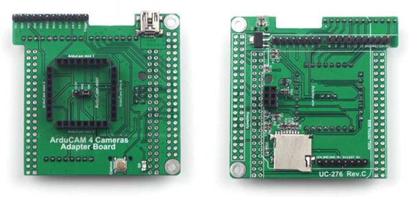 Vue de dessous de module ArduCAM Multi-camera Adapter