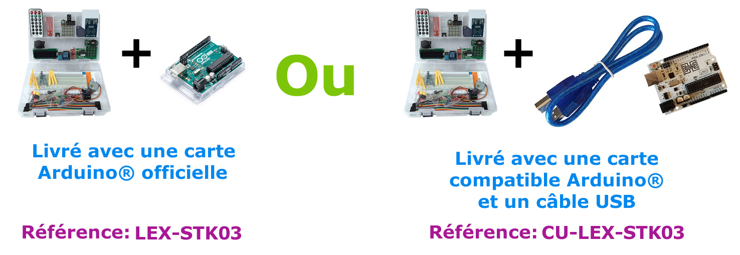 Choix entre carte officielle ou compatible uno dans le starter-kit