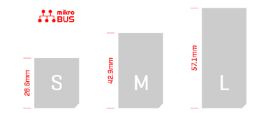 Les différentes tailles de modules Click Board