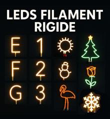 Lettres et chiffres en Led Filament rigide