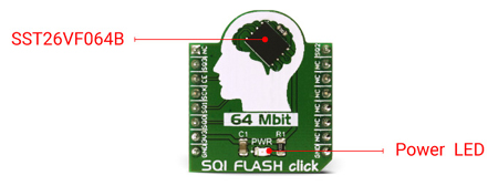 Détail du module SQI Flash click MIKROE-2828