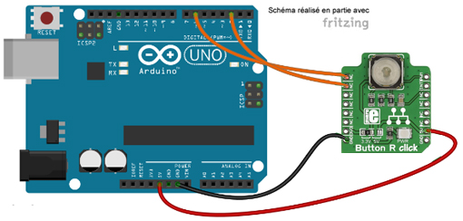 Schéma de câblage entre l'arduino et le module MIKROE-1993