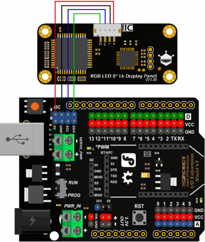 Exemple de raccordement du module DFR0522