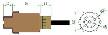 Dimensions du capteur de pression DFR0257