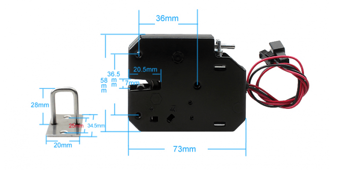 Dimensions de la serrure à solénoïde FIT0620