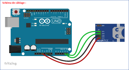 Raccordement du module à l'arduino™