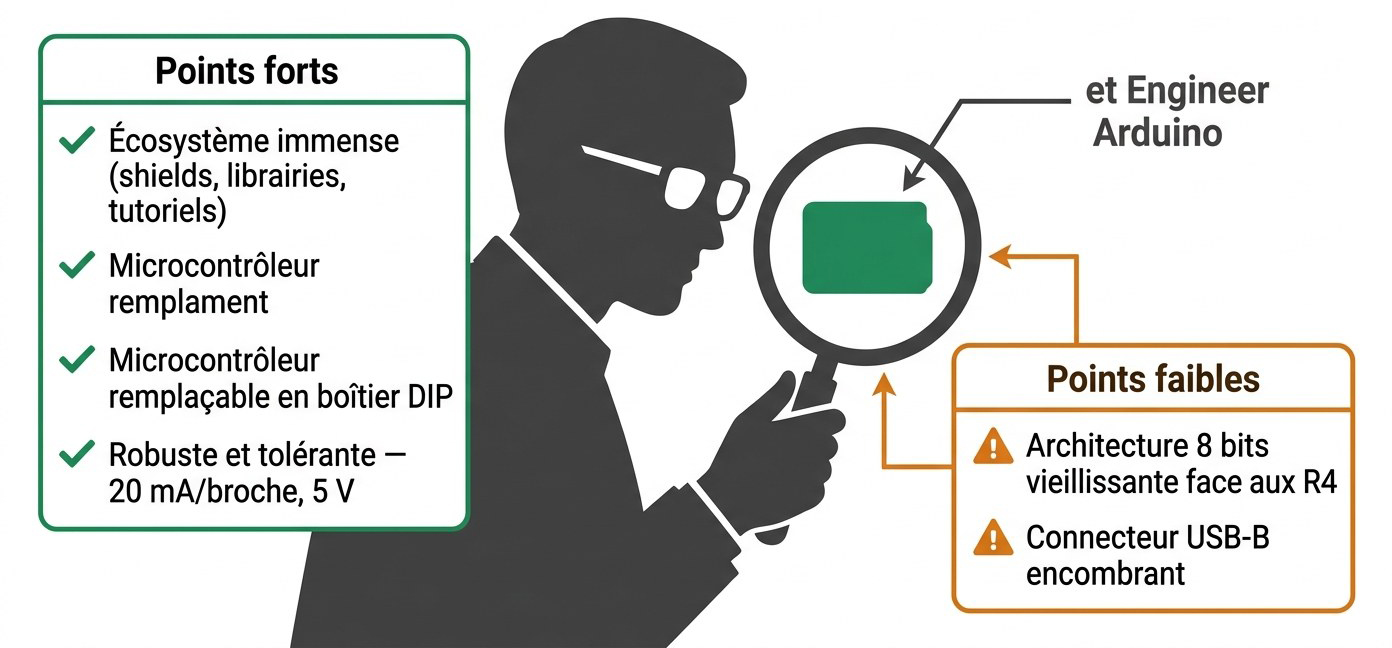 Avis expert Lextronic sur l'Arduino UNO Rev3 : points forts et points faibles