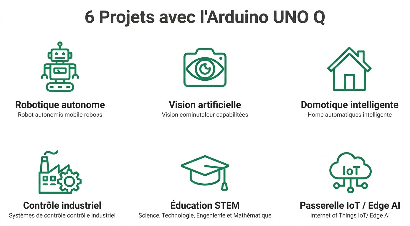 Six projets types réalisables avec l'Arduino UNO Q