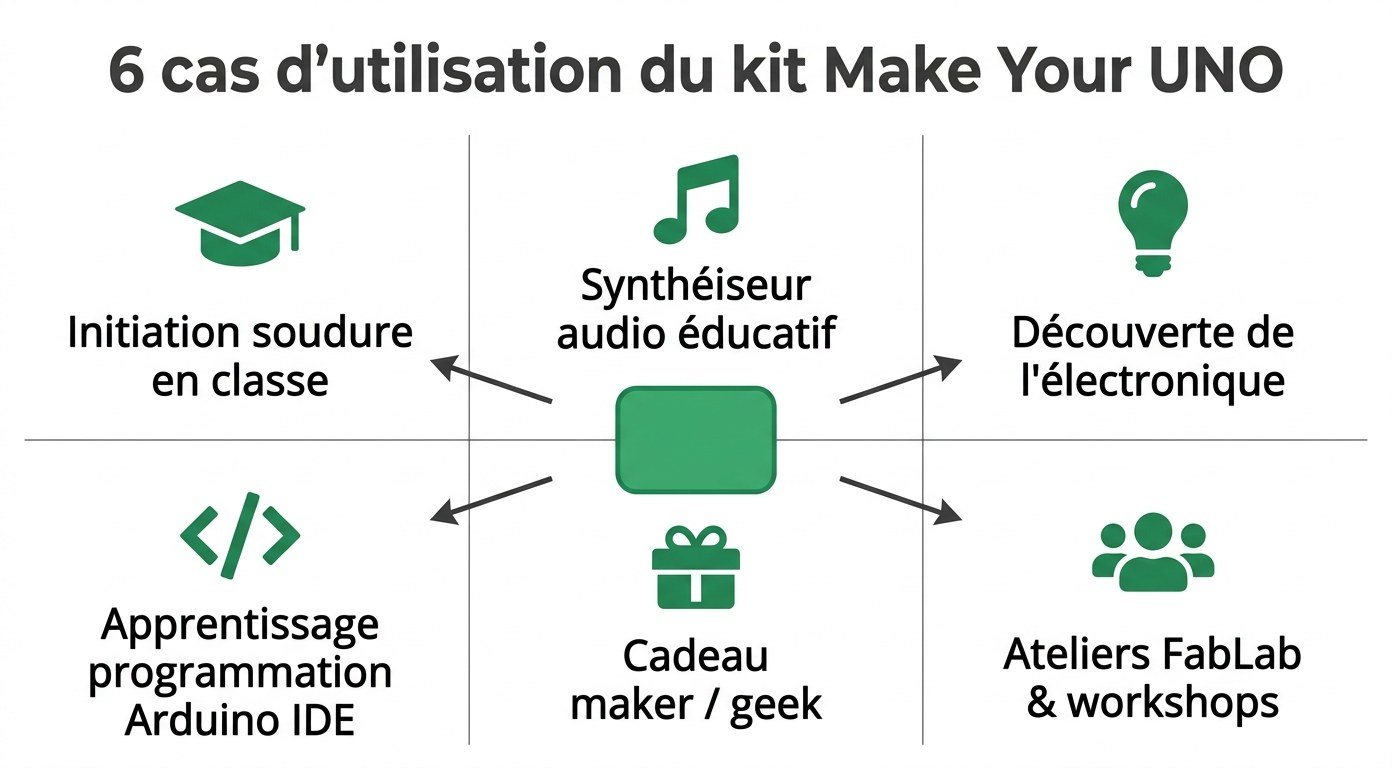 Six cas d'utilisation du kit Arduino Make Your UNO