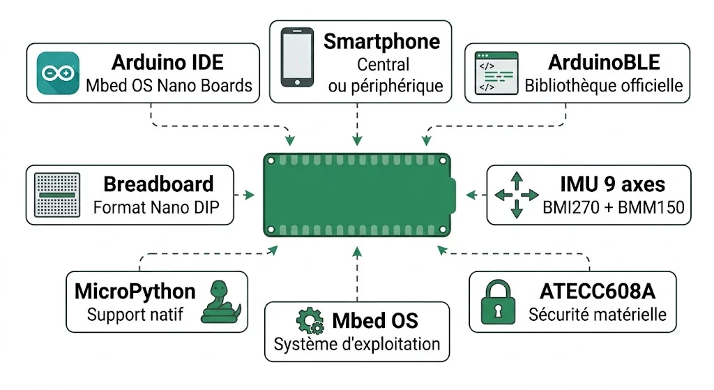 Architecture et écosystème BLE de l'Arduino Nano 33 BLE Rev2
