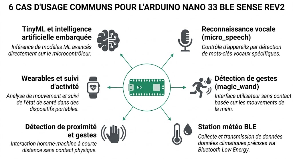 Six cas d'usage courants de l'Arduino Nano 33 BLE Sense Rev2