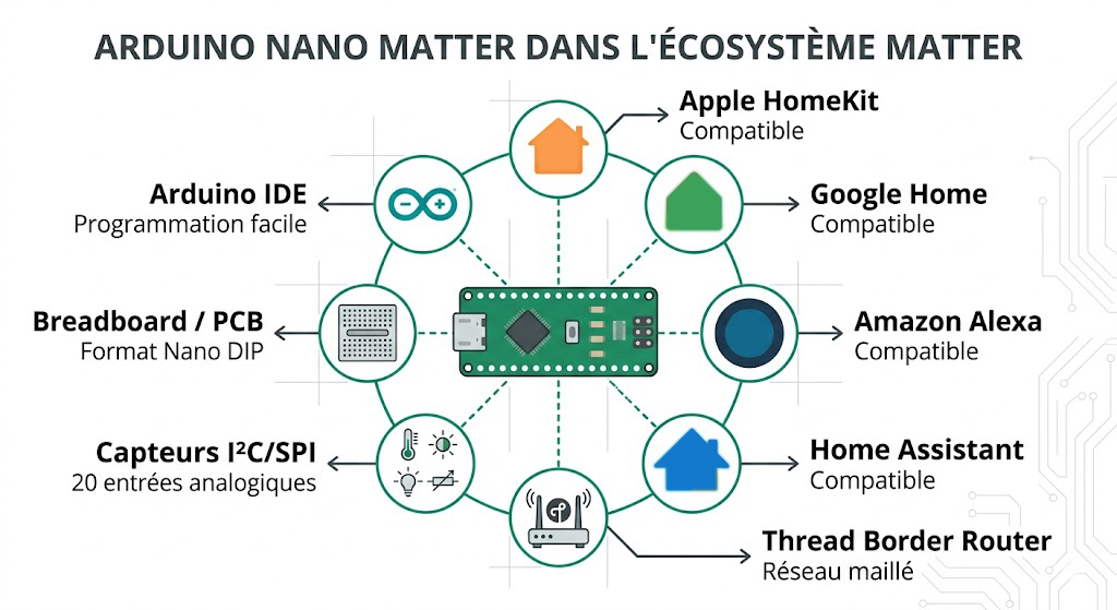 Écosystème Matter et connectivité de l'Arduino Nano Matter