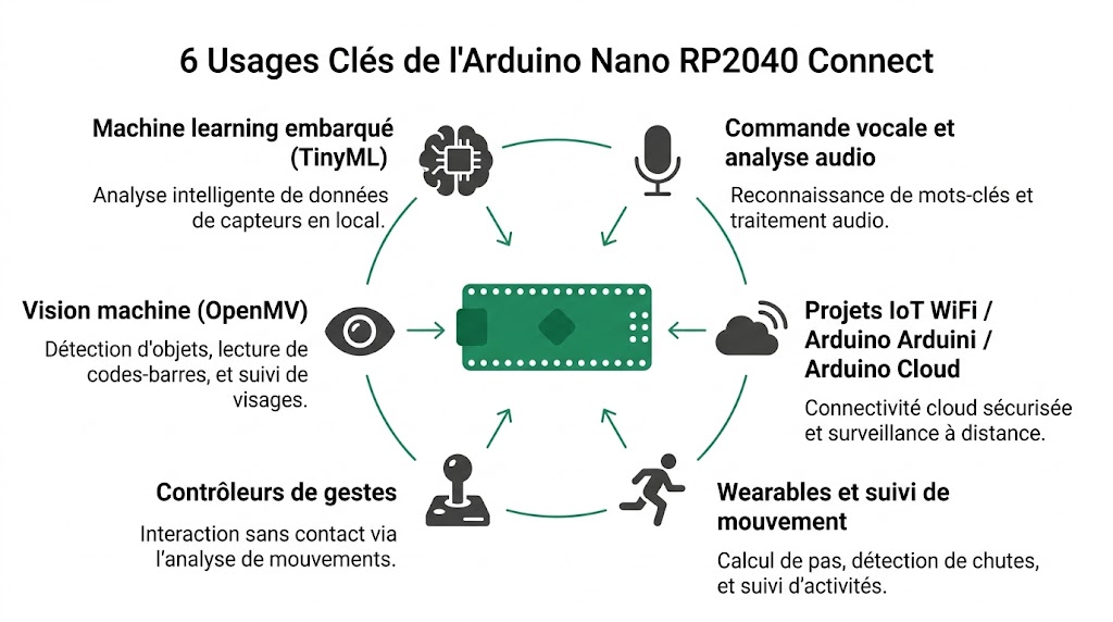 Six cas d'usage courants de l'Arduino Nano RP2040 Connect