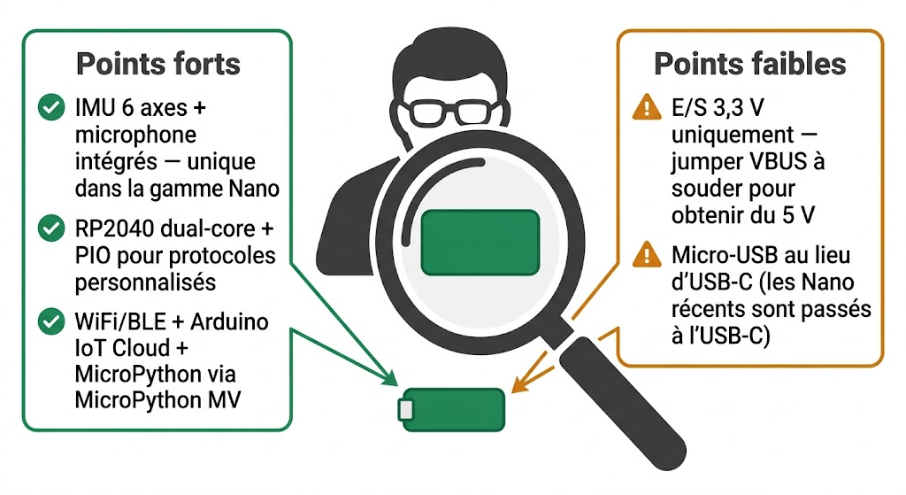 Avis expert Lextronic sur l'Arduino Nano RP2040 Connect