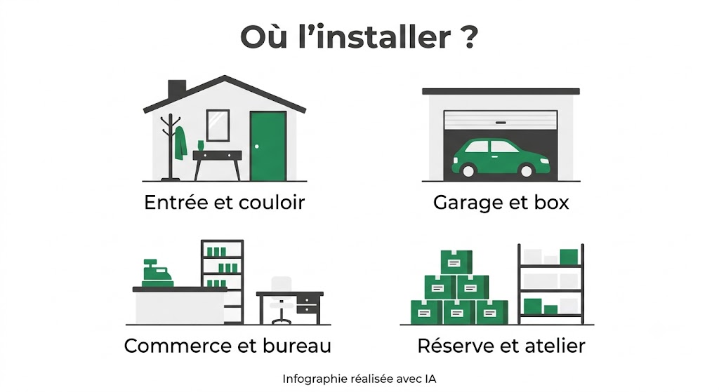 Emplacements d'installation de la caméra de sécurité factice Nedis à dôme