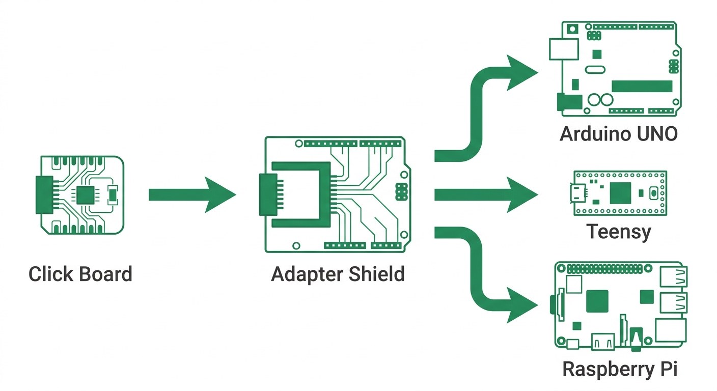 MCP2542 Click avec shield d'adaptation pour Arduino, Raspberry Pi et Teensy