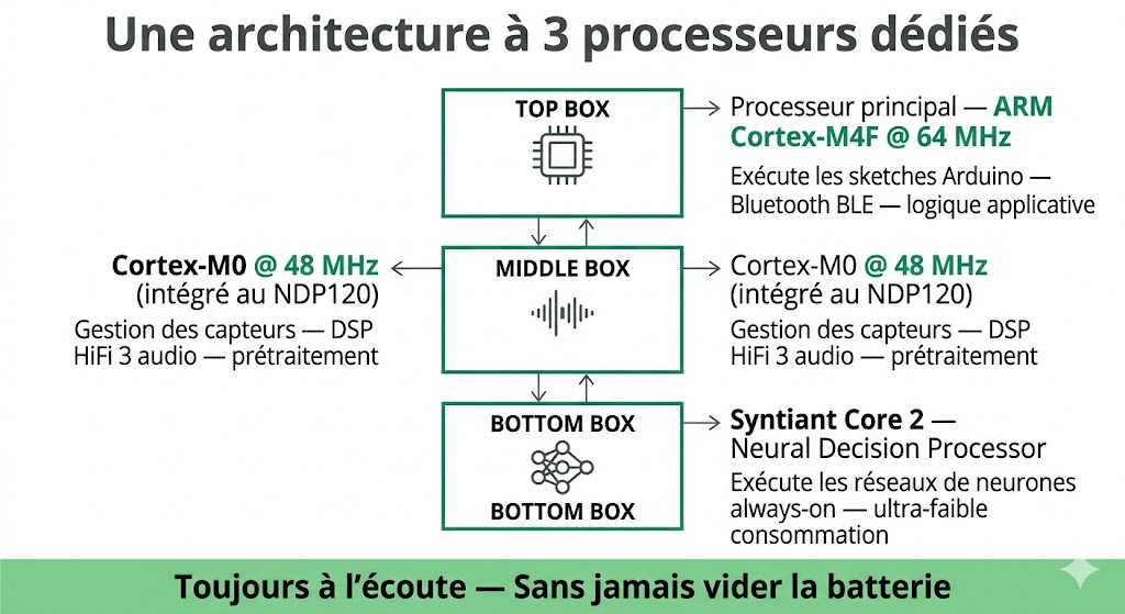 Architecture à trois processeurs de la Nicla Voice