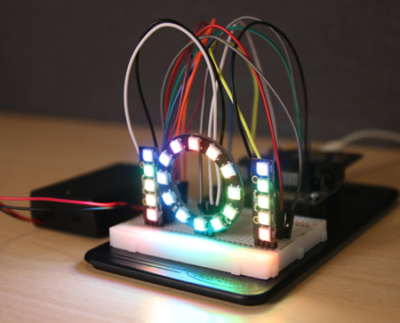 Exemple d'utilisation du ZIP Leds Pack pour micro:bit