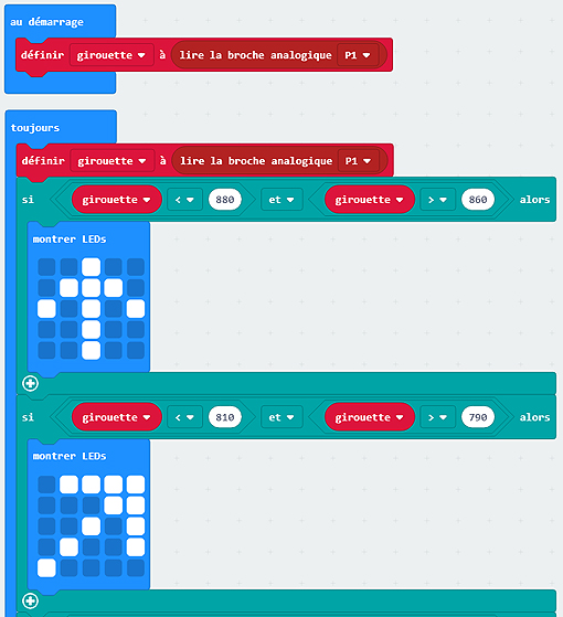 Test sur la valeur analogique retournée