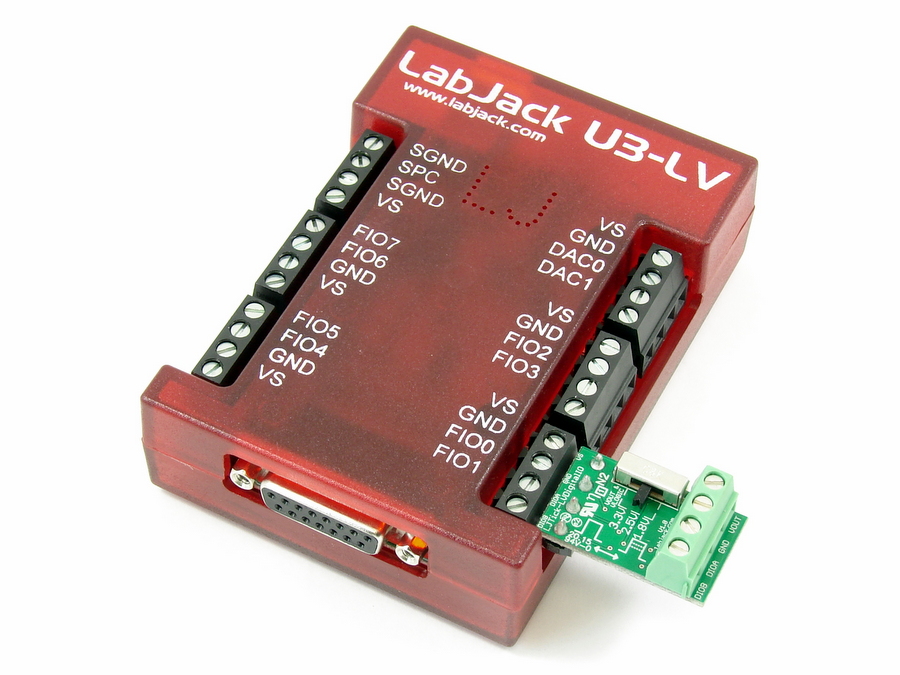 Exemple d'utilisation du module LJTick-InBuff sur un boitier LabJack U3