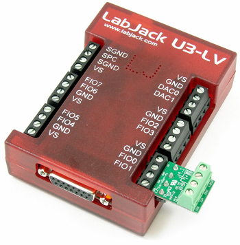 Exemple d'utilisation du module LJTick-Vref sur un boitier LabJack U3