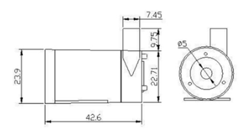 Dimensions de la pompe à eau 3V LEX-WATER-PUMP4