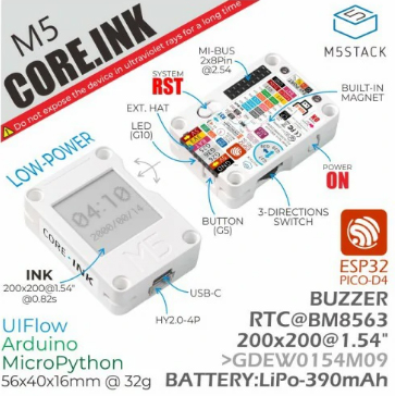 Détail du module M5Stack ESP32 Core Ink K048