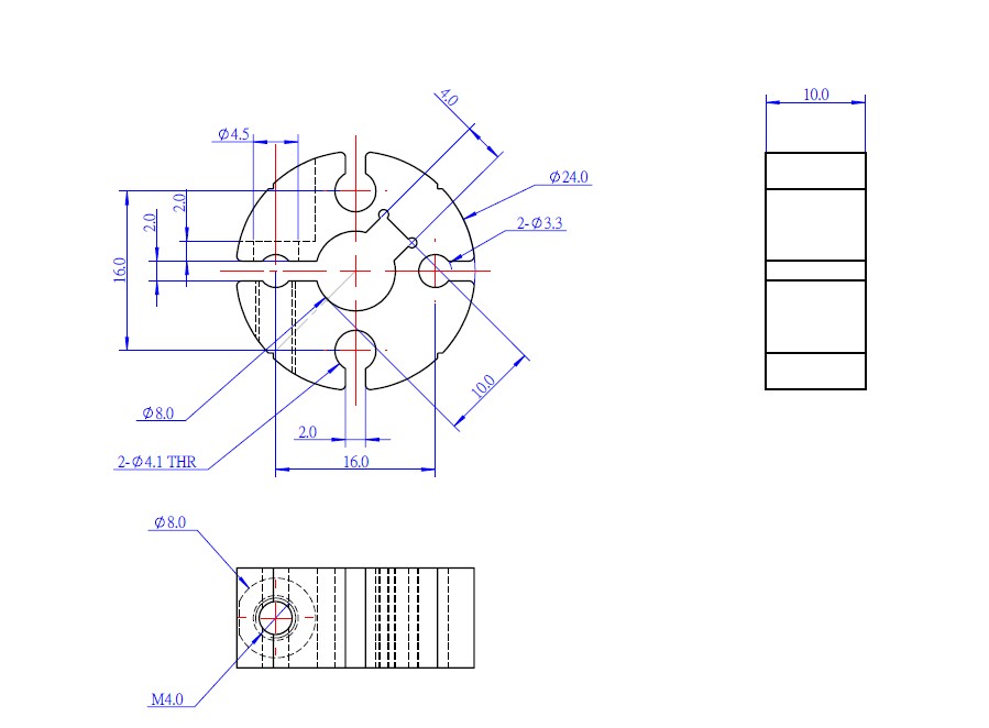 Dimensions du moyeux Clamping Hub 8mm-C