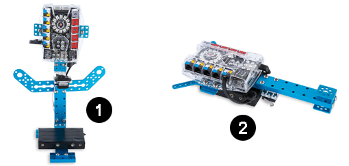 Détail des 2 possibilités de montage du pack Variety Gizmos pour le mbot ranger