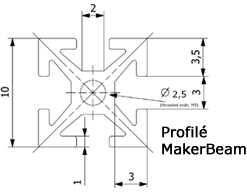 Dimensions profilés MakerBeam